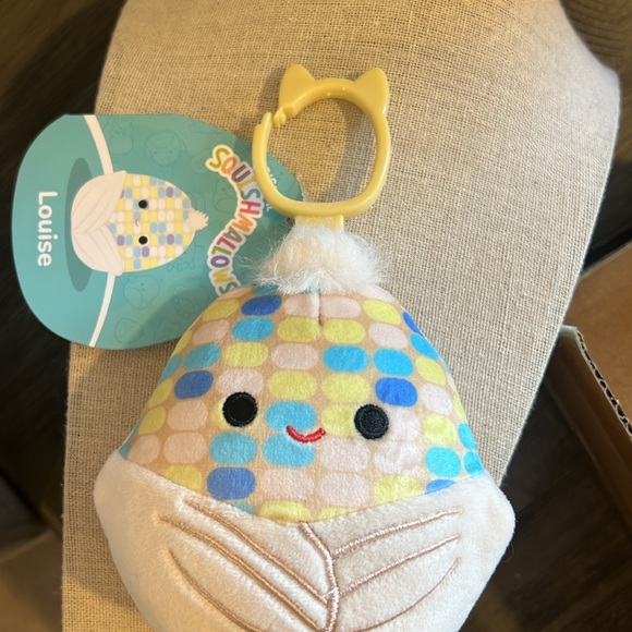 NWT! Louise the Corn Cob Squishmallow Clip Maize squishmallows keychain plush - Picture 2 of 3